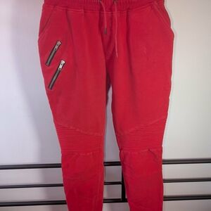 Men's Red Jogger Pants - Stylish Drawstring Sweatpants